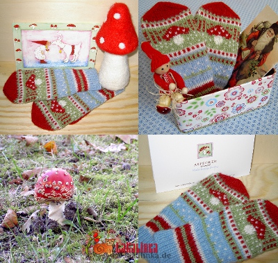 Knitting pattern mittens God Jul design Olga Beckmann