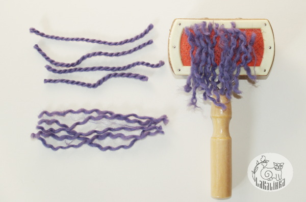 Feld beads from yarn scraps